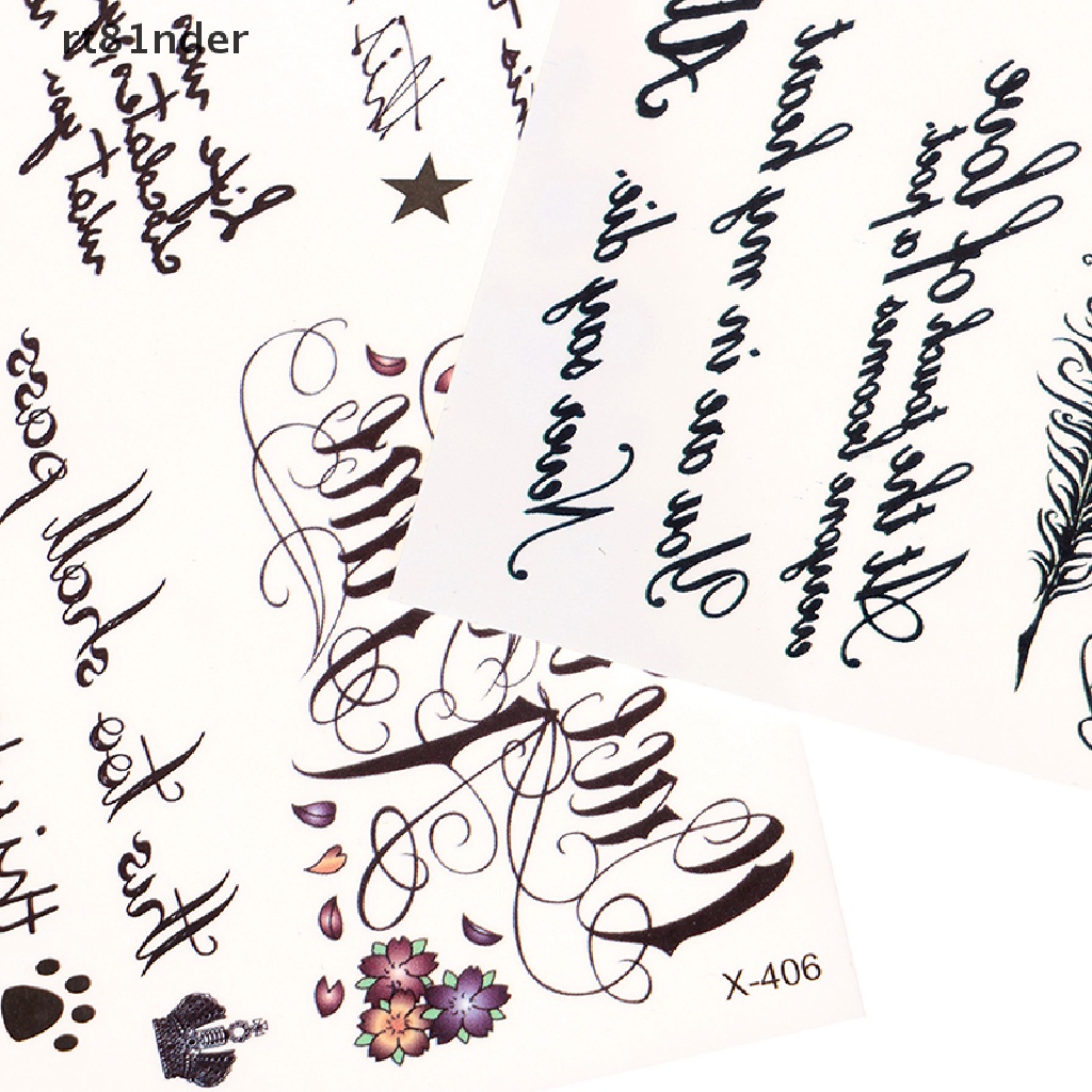 1 miếng dán hình xăm tạm thời chống thấm nước in chữ tiếng anh cá tính cho nam và nữ