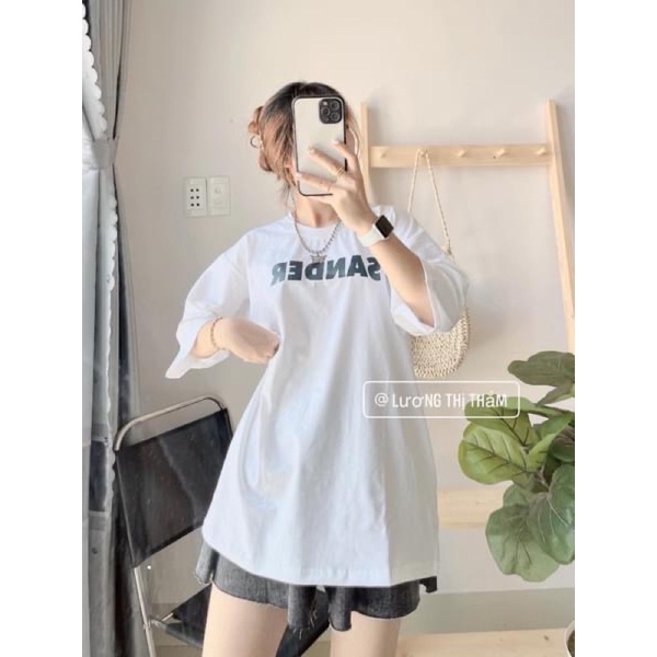 Áo thun cotton tay lỡ dáng rộng unisex - Sander
