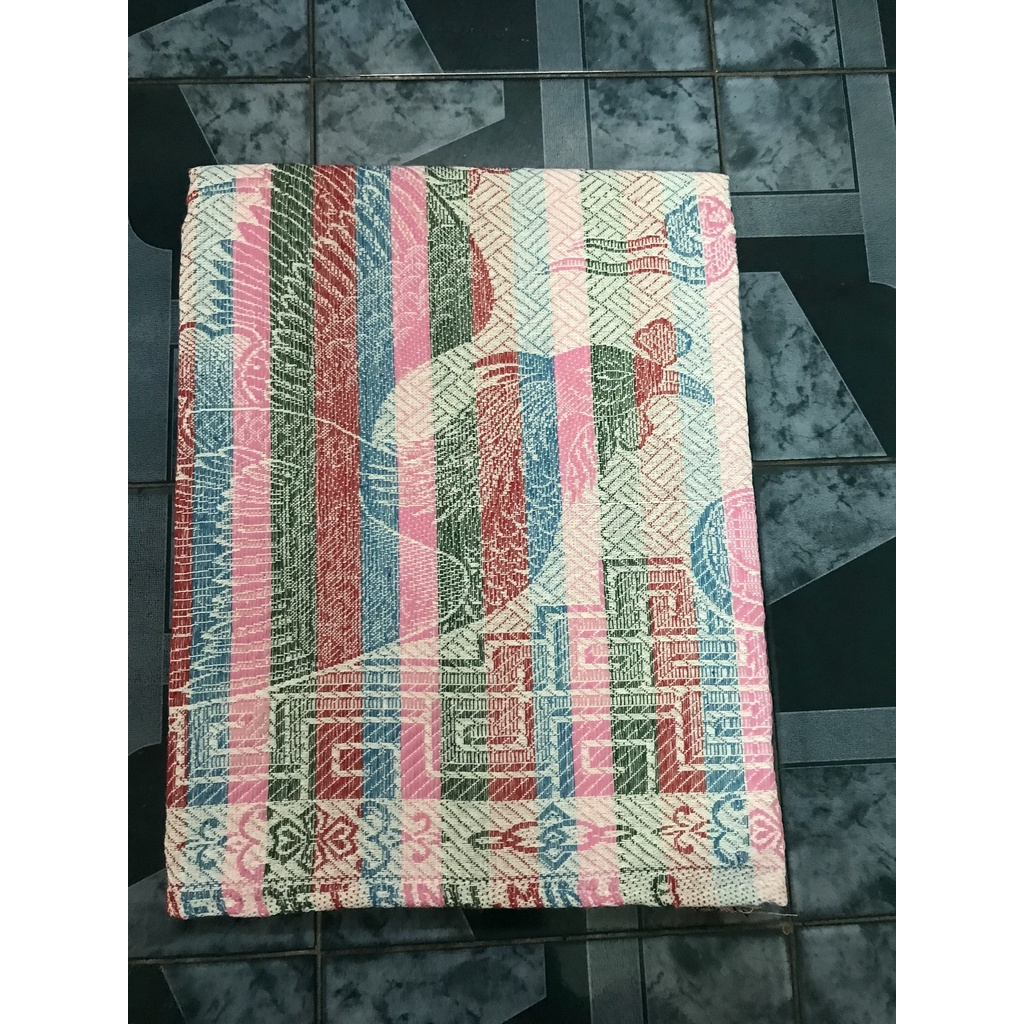 mền chỉ cotton con rồng sọc hồng xanh 1m5 x 2m, 700g - 800g