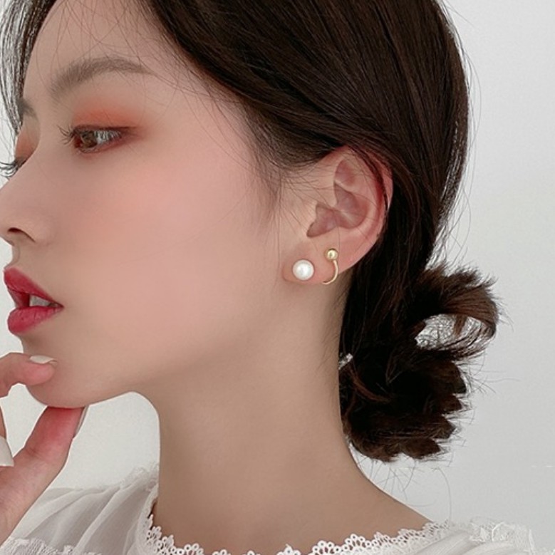 Bông Tai 925 Đính Ngọc Trai Phong Cách Vintage Cho Nữ / Khuyên tai