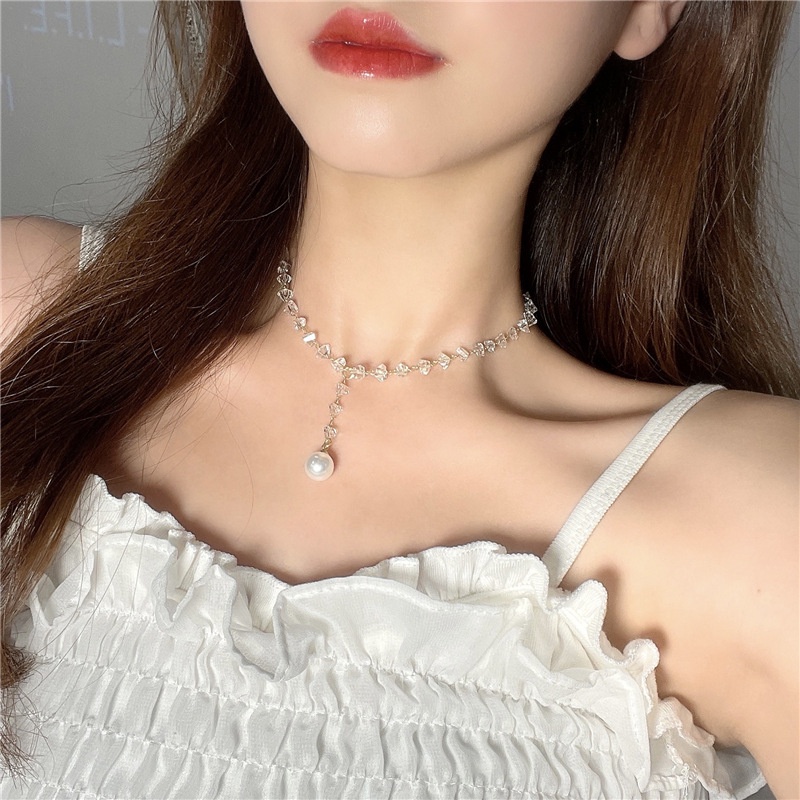Vòng cổ Đính Ngọc Trai Nhân Tạo Phong Cách Hàn Quốc Thời Trang