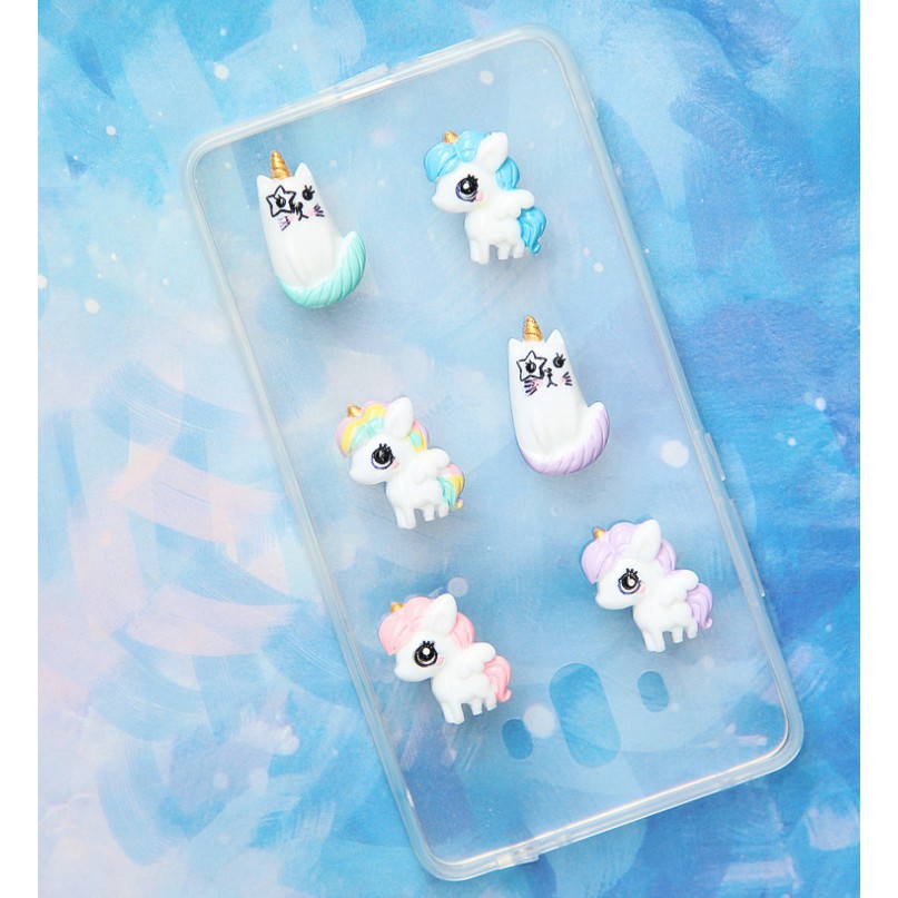 Các mẫu charm kỳ lân Unicorn và mèo kỳ lân dễ thương cho các bạn làm Jibbitz, trang trí vỏ ốp điện thoại, DIY