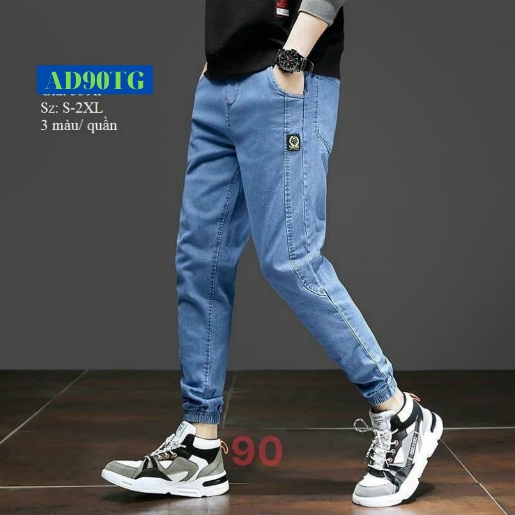 Quần Jean Nam Chất Bò AD72TG Đen AD90TG Jean Nam Xanh JOGGER Mẫu Mới Trẻ Trung Thời Trang TG08 SMN (44 - 70KG)