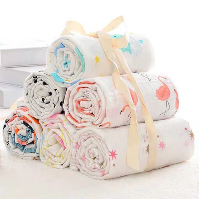 khăn tắm sợi tre MUSLIN SWADDLE 100% Organic cotton 120 x 110 cm