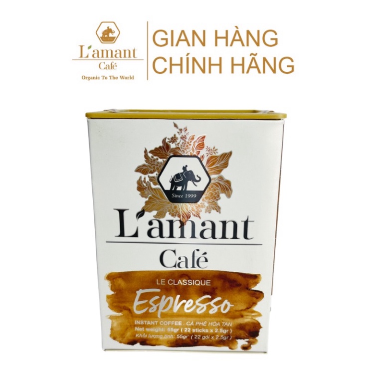 L'amant Cafe LE CLASSIQUE Espresso - Cà phê hòa tan (Hộp 22 gói) (Free Ship)