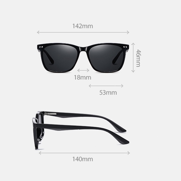Kính râm phân cực vuông nam nữ TR3399 [ tặng kèm thẻ thử phân cực ]