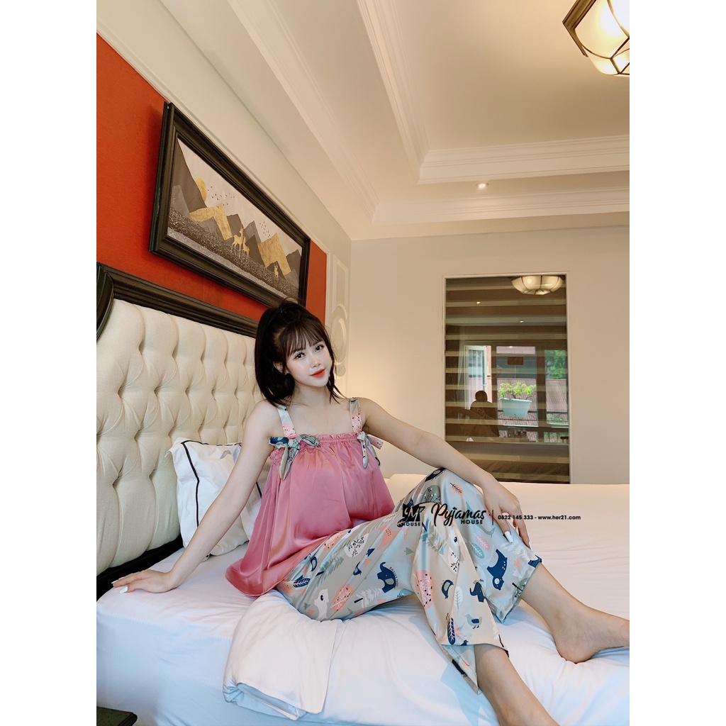 Bộ Đồ Ngủ - Đồ Mặc Nhà Satin Hai Dây Quần Dài - Luala Pyjamas | BigBuy360 - bigbuy360.vn