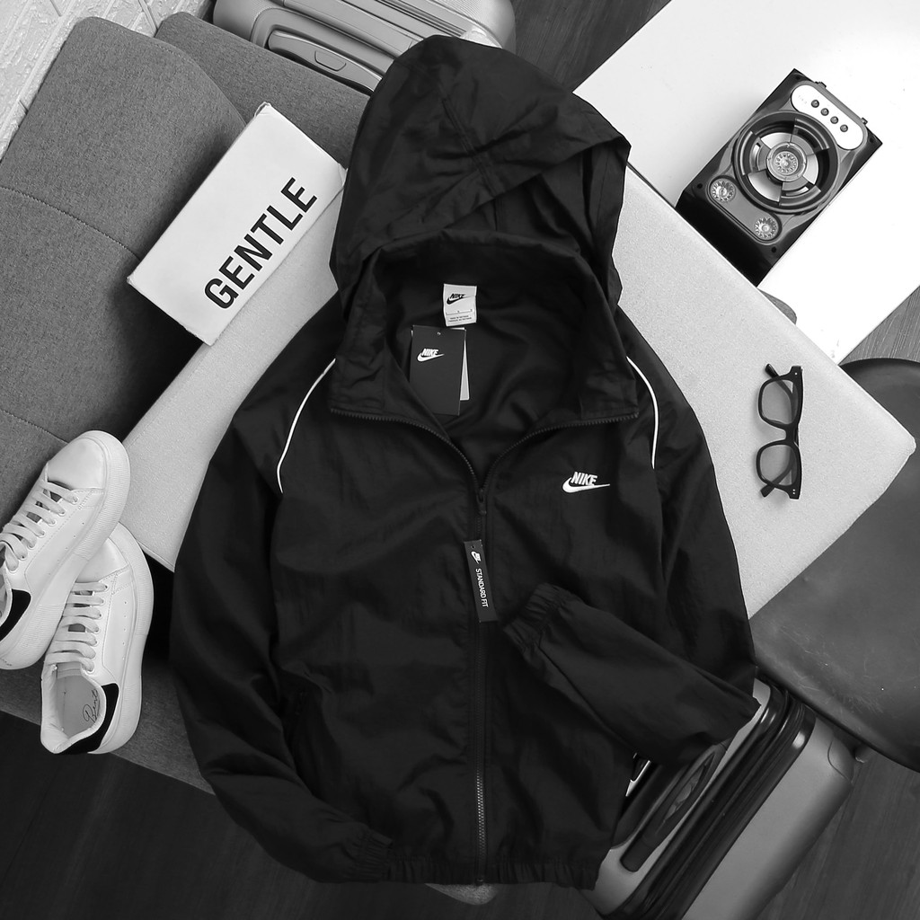 ÁO KHOÁC NIKE NSW WINDRUNNER TRACK HOODED BLACK / WHITE