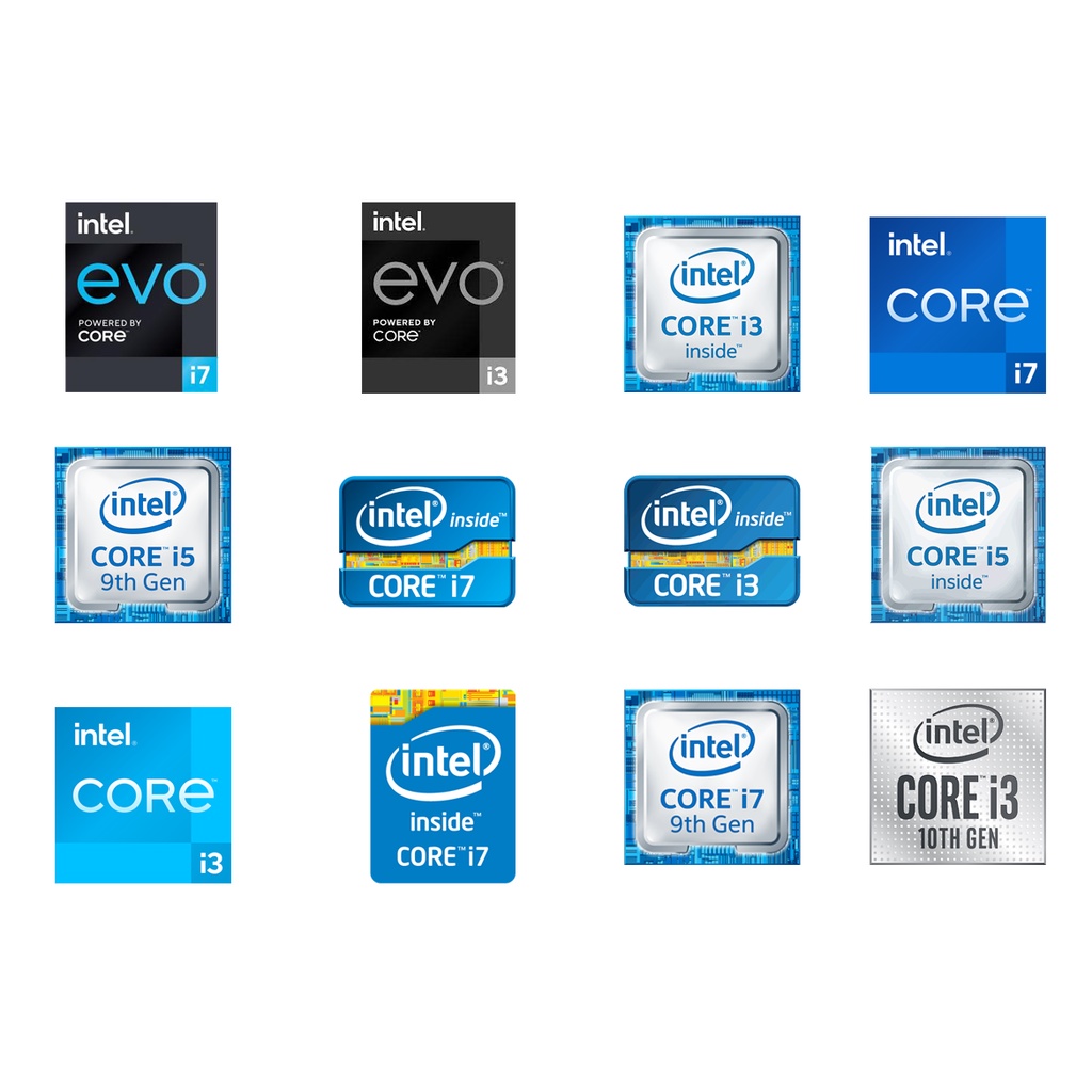 Hình dán Sticker tem INTEL Core i7, core i3, core i5, sticker tem máy tính, hình dán laptop
