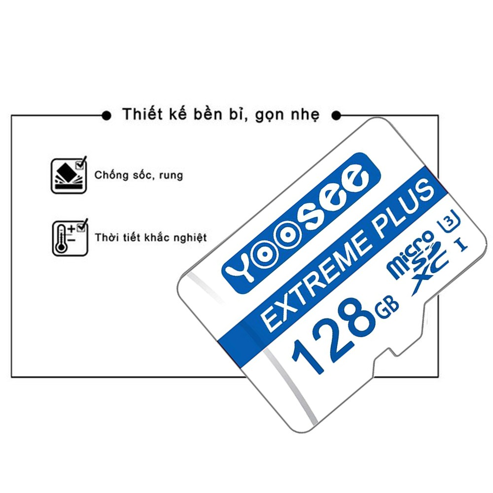 Thẻ Nhớ Micro SD Yoosee Extreme Plus 128GB UHS-I U3 4K 90MB/s W40MB/s - Chuyên Camera Và Điện Thoại | BigBuy360 - bigbuy360.vn