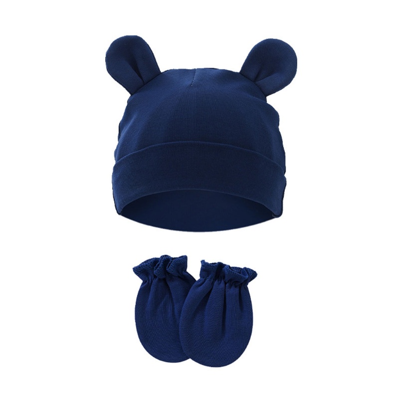 Set Mũ Len Và Găng Tay Cotton Mềm Mại Cho Bé 0-12 Tháng Tuổi