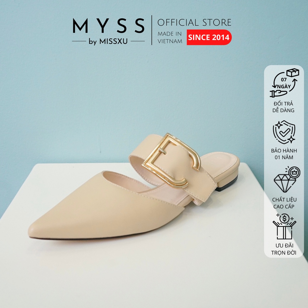 Giày sục nữ mũi nhọn khoen vuông 1cm thời trang MYSS - SU102