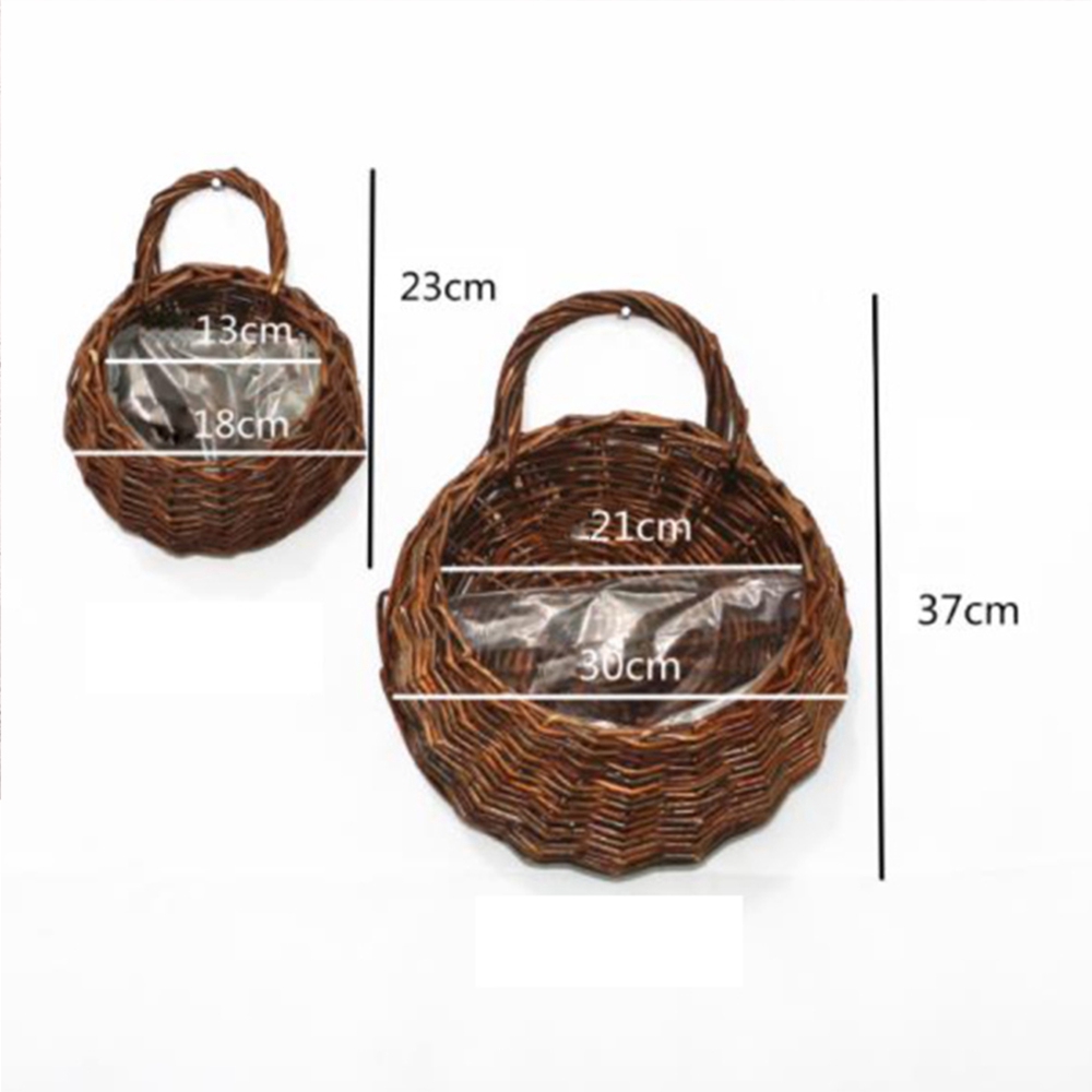 Phụ kiện giỏ mây treo tường đựng cây cảnh dành cho trang trí