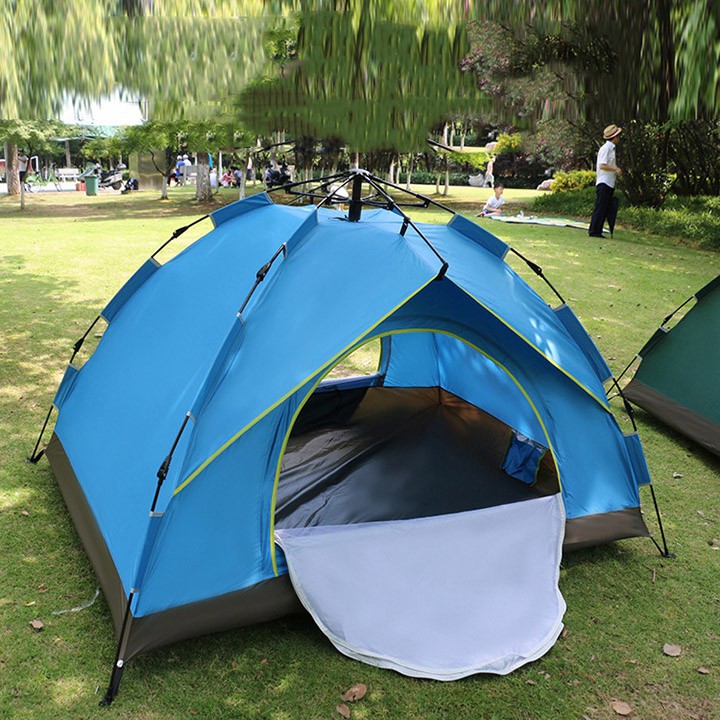 Lều picnic dã ngoại du lịch đi phượt tự bung cỡ lớn size đủ cho 3-4 người (200*200*145cm) chống thấm nước, 2 cửa dongho