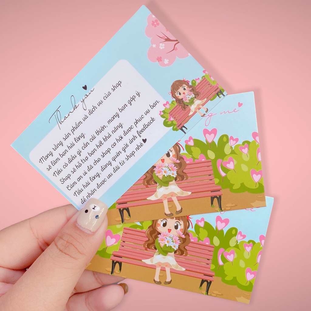 100 card cám ơn, thiệp cảm ơn hoặc Thank you card dành riêng cho shop bán hàng dùng để tặng khách hàng