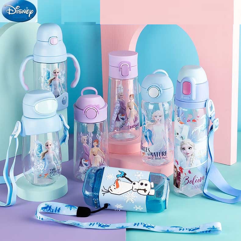 Bình Nước Hình Xe Hơi Elsa Anna Không BPA Dễ Vệ Sinh Cho Bé Gái / Bé Gái