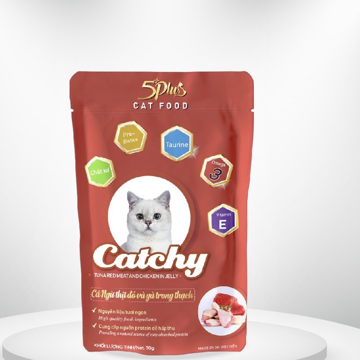 (GIÁ DÙNG THỬ)Pate Cao Cấp 5PLUS Premium Happy cho mèo gói 70g thơm ngon | Thức Ăn Cho Mèo 5 Plus Hàn Quốc TyTy Pet