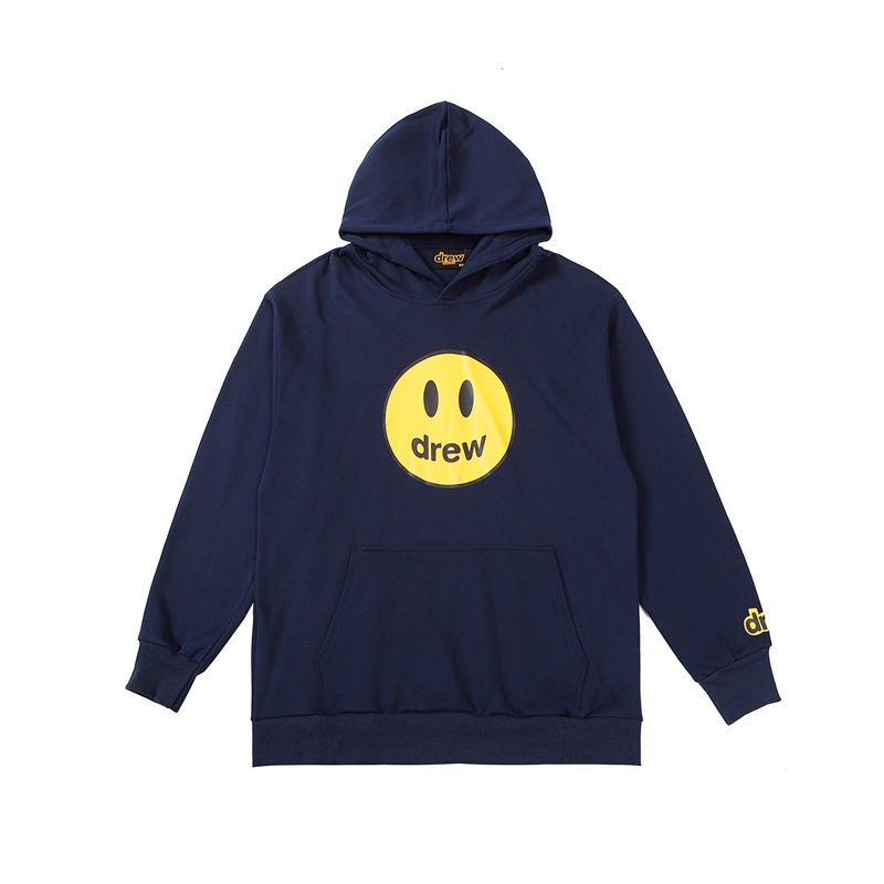 D &amp; EW Áo Sweatshirt Có Mũ Trùm Đầu In Logo Mặt Cười Nhiều Màu Cơ Bản Thời Trang Cho Cặp Đôi