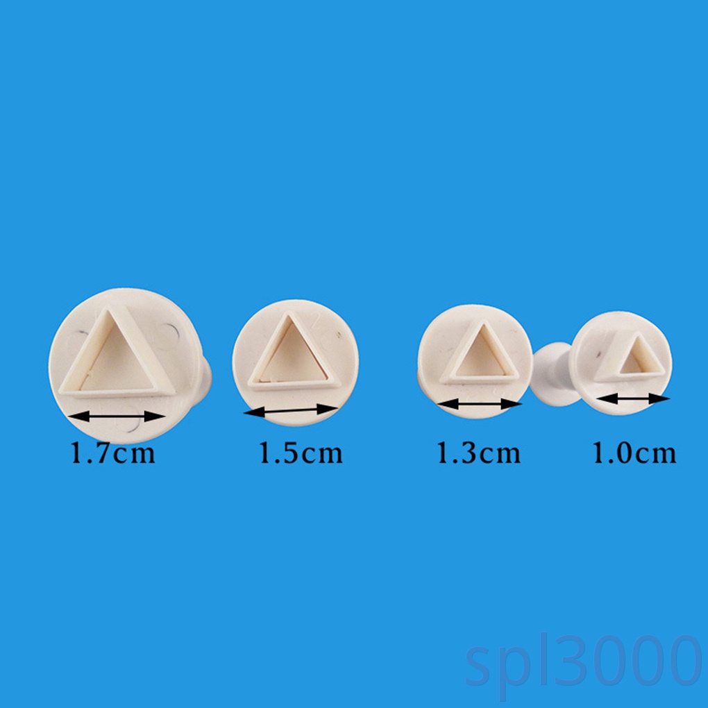 Set 4 khuôn nhựa cắt bánh họa tiết hình học