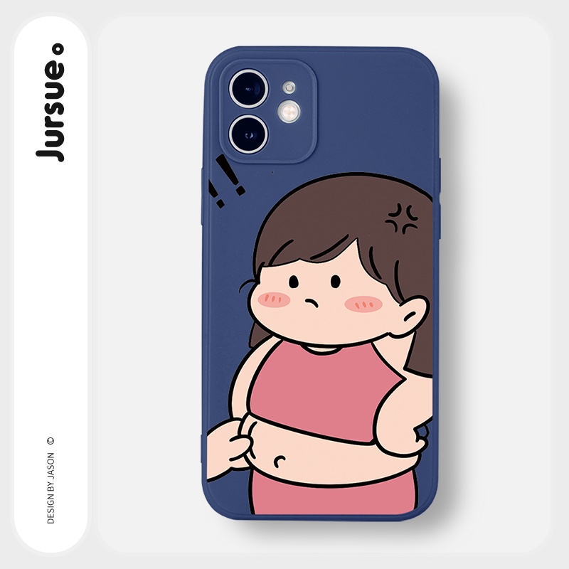 Ốp lưng JURSUE hoạt hình cặp đôi dễ thương đẹp cho iPhone 13 12 11 Pro Max SE 2020 X XR XS 8 7 ip 6S 6 Plus Y1869