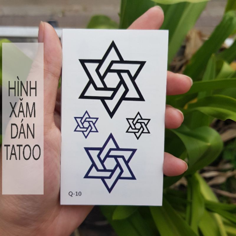 Hình xăm ký hiệu q10. Xăm dán tatoo mini tạm thời, size &lt;10x6cm