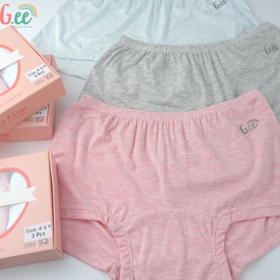 Quần chip bé gái, set 3 chip đùi vải gỗ sồi Gee siêu thấm hút, kháng khuẩn, an toàn dễ chịu cho bé.