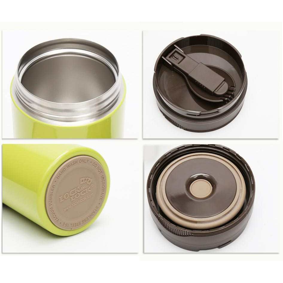 Bình ủ cháo Lock &amp; Lock Wave Food Jar 500ml [ LHC8024 ] - ca Inox 304 giữ nhiệt cao cấp