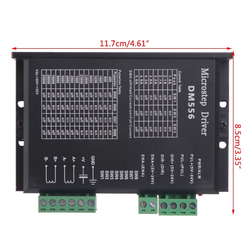 Bộ Driver điều khiển động cơ bước Step DM556 2 phase Digital Stepper Motor Driver 42 /57/86 Stepper Motor Driver For CNC