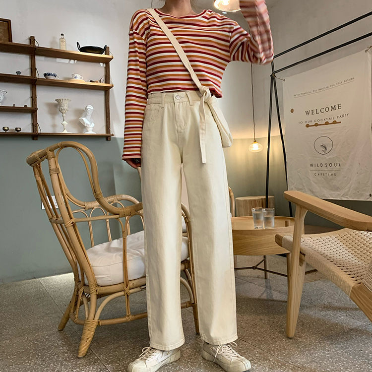 Quần Jeans Dài Ống Rộng Thời Trang Dành Cho Nữ