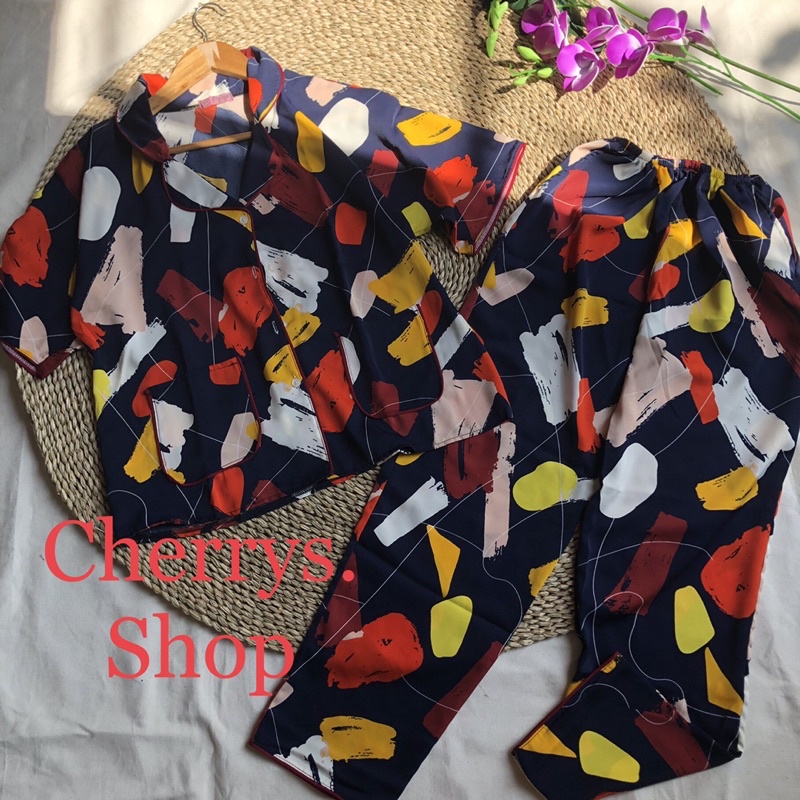 Đồ bộ pijama lụa mango cánh dơi dưới 58 kg -Đồ bộ mặc nhà-mặc ngủ siêu hot