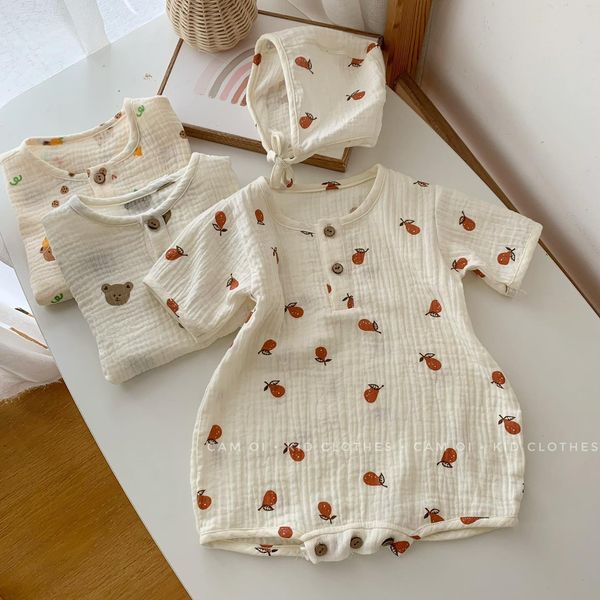 Romper muslin kèm mũ