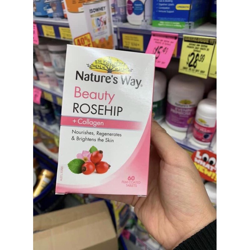 Viên uống trắng da Nature’s Way Beauty Rosehip + Collagen (60 viên) | BigBuy360 - bigbuy360.vn