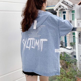 Áo Khoác Jeans Nữ Phối TK SMLIMIT | Thiết Kế 1 Lớp Có Nón | Chống Nắng Tốt | Ginny.Brand