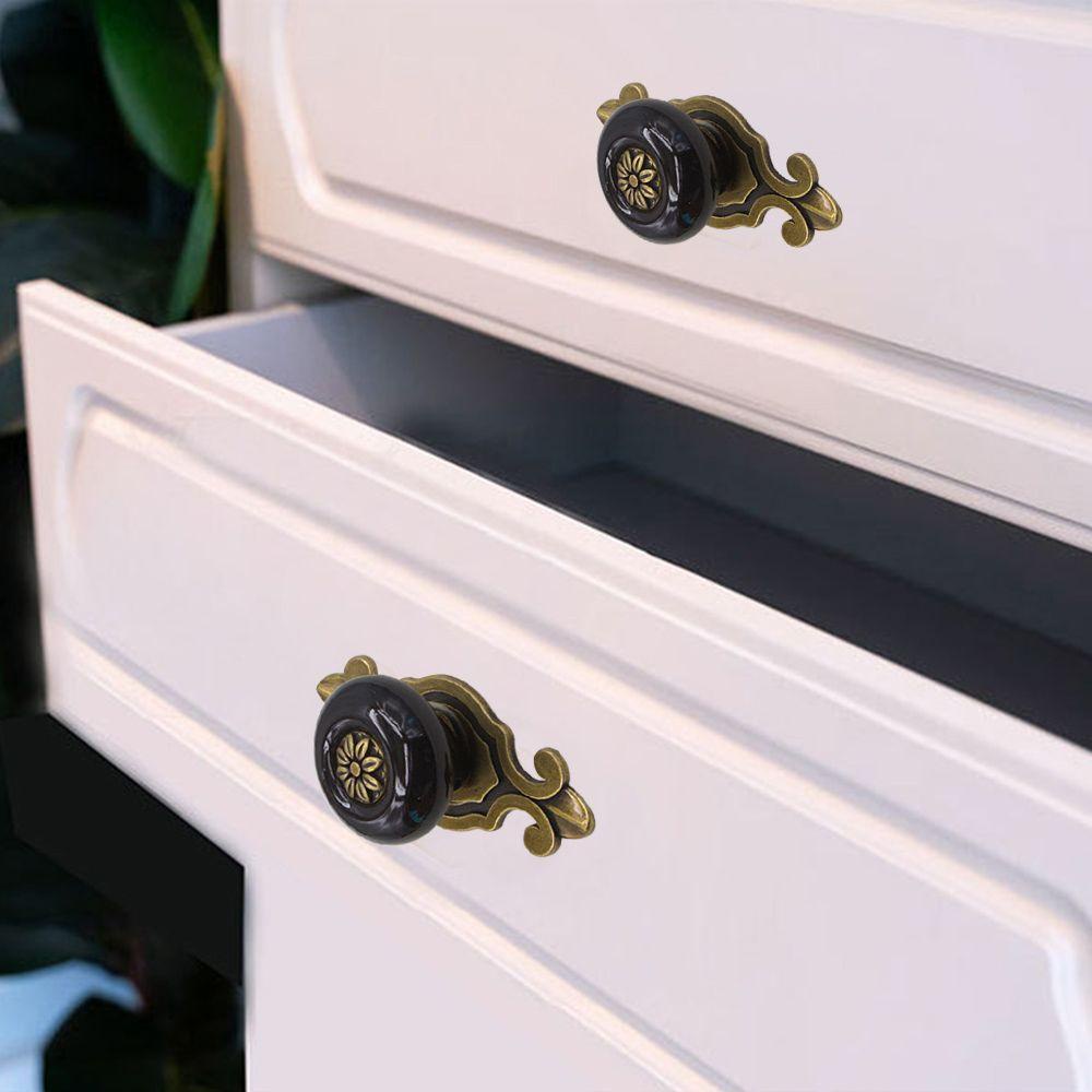 Bộ 2 Núm Tay Cầm Cửa Tủ Bằng Gốm Phong Cách Cổ Điển