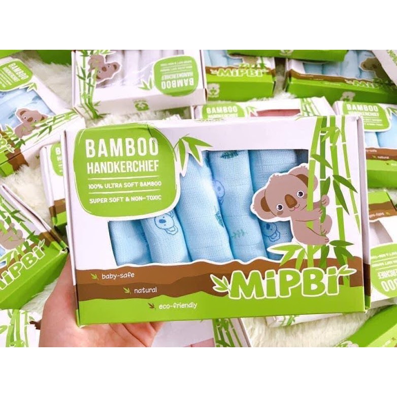 KHĂN SỮA MIPPi 100% Sợi Tre SiÊU MỀm (hộp 6 khăn)