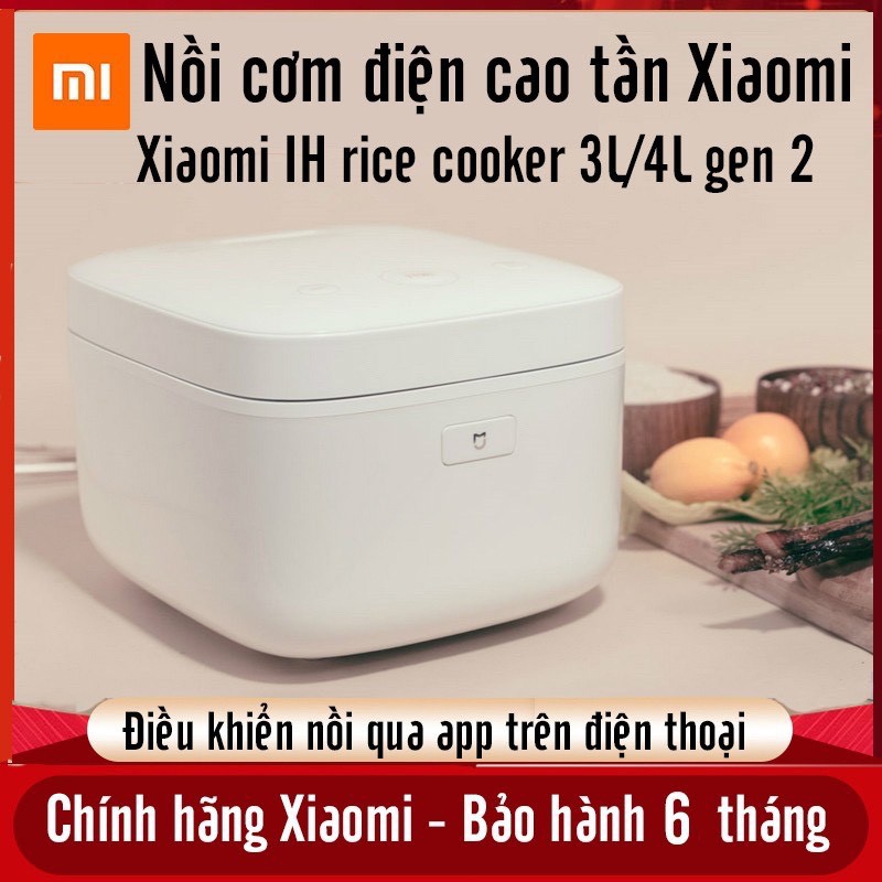 Nồi Cơm Điện Cao Tần Xiaomi Gen 2 Dung Tích 3L/4L Lòng Nồi Gang Dày 3mm Tích Hợp Điều Chỉnh Nhiệt Độ, Thời Gian