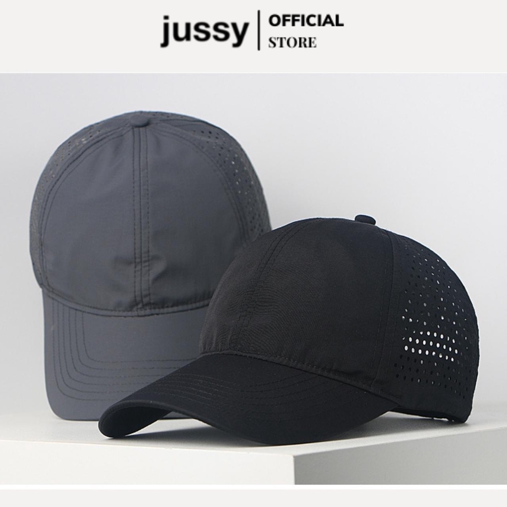 Mũ Lưỡi Trai Vải Dù 3d Jussy Fashion Kiểu Nón Kết Trơn Thể Thao Chất Vải Dù Đục Lỗ 3d Thoáng Mát, Che Nắng, Chống Tia Uv