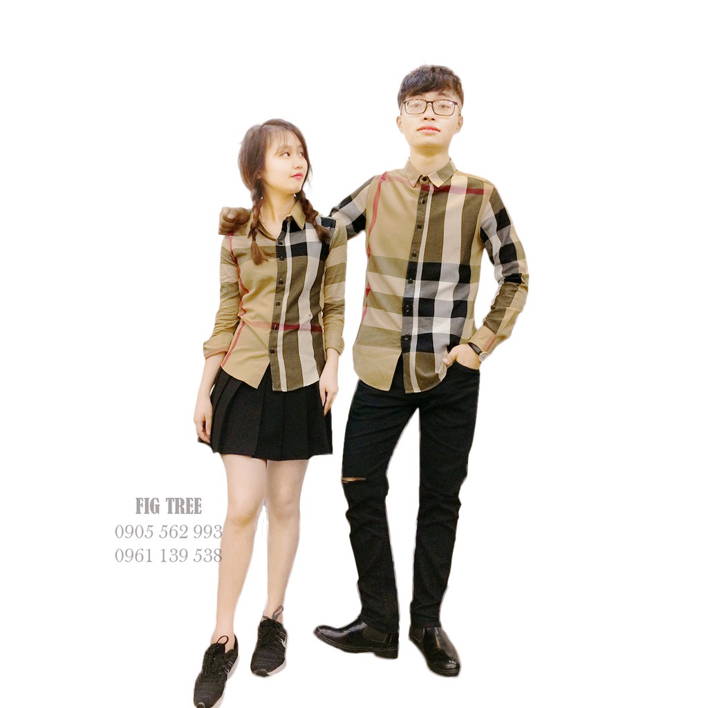 Áo sơ mi đôi đẹp bbr kem