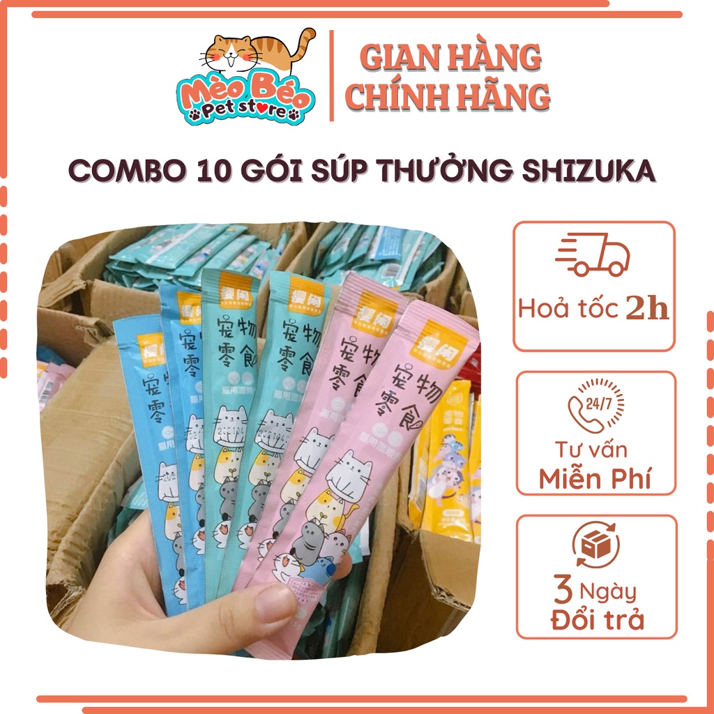 Combo 100 thanh súp thưởng mèo SHIZUKA , CATFOOD- thơm ngon cho mèo