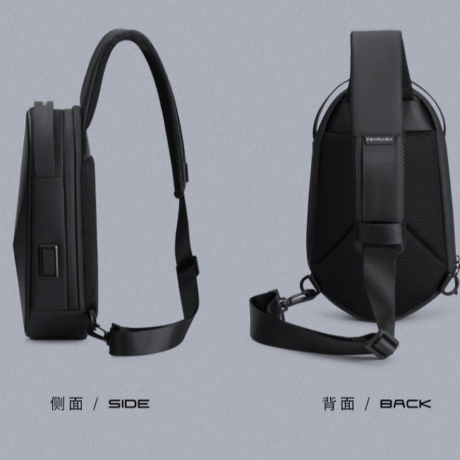 Túi đeo chéo ngực YILIONGDAQI vỏ cứng chống thấm nước có cổng sạc USB thời trang 2021 cho nam