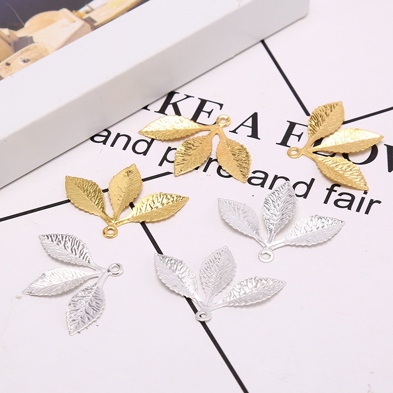 Bộ 50 Đầu Nối Hình Chiếc Lá Cổ Điển Dùng Làm Đồ Thủ Công