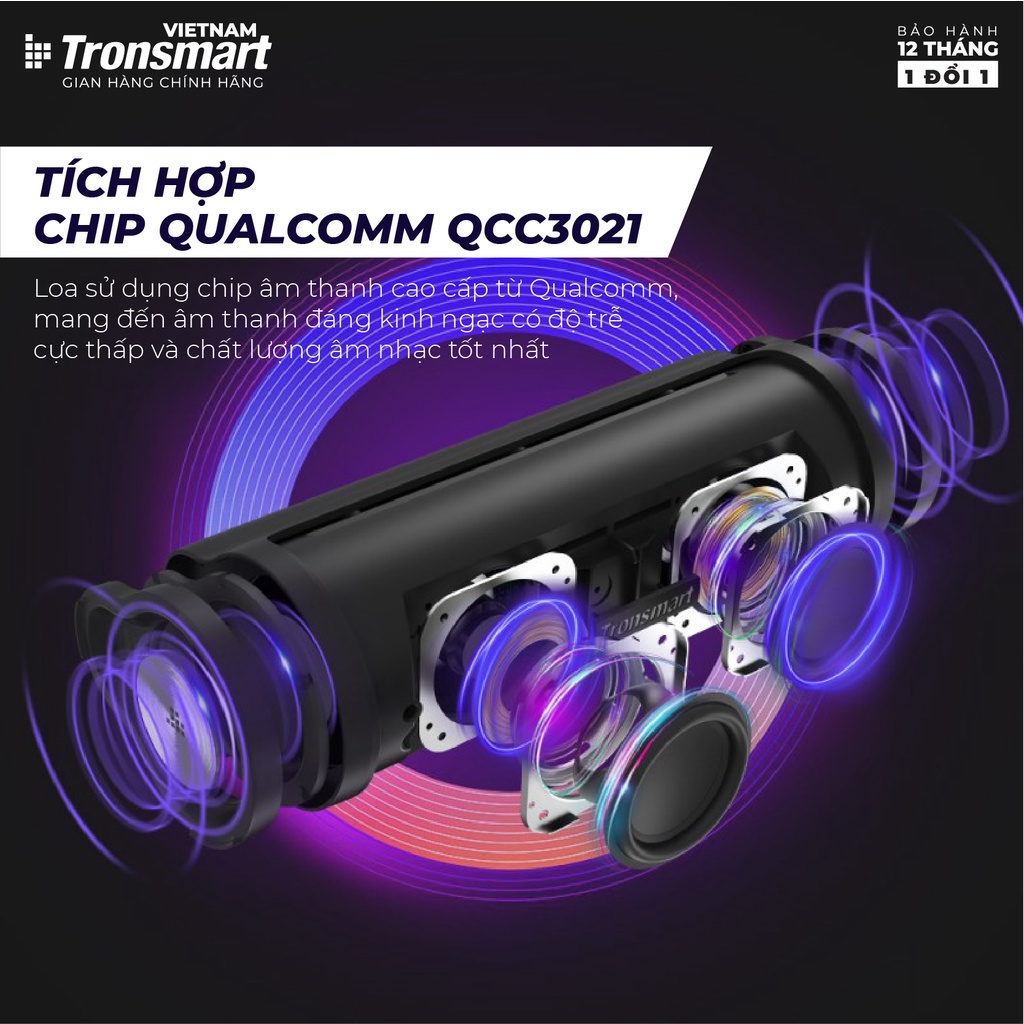 Loa Bluetooth 5.0 Tronsmart Force 2 TM-372360 - IPX7 - 30W - Chip Qualcomm QCC3021 - Hàng chính hãng