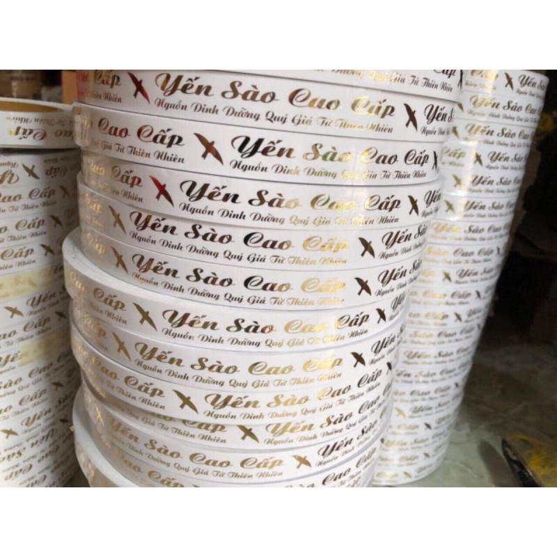 BĂNG KEO ÉP KIM CÓ CHỮ "YẾN SÀO CAO CẤP"