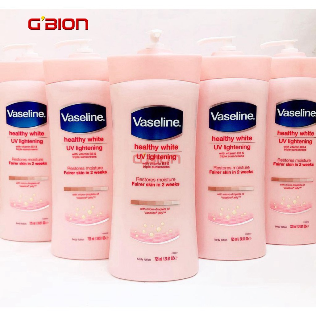Sữa dưỡng thể Vaseline Healthy White UV Lightening Body Lotion 725ml chính hãng, NPP GBION