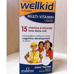 Vitamin tổng hợp cho trẻ Wellkid Multi-Vitamin Liquid 150ml cho trẻ từ 4 tuổi đến 12 tuổi