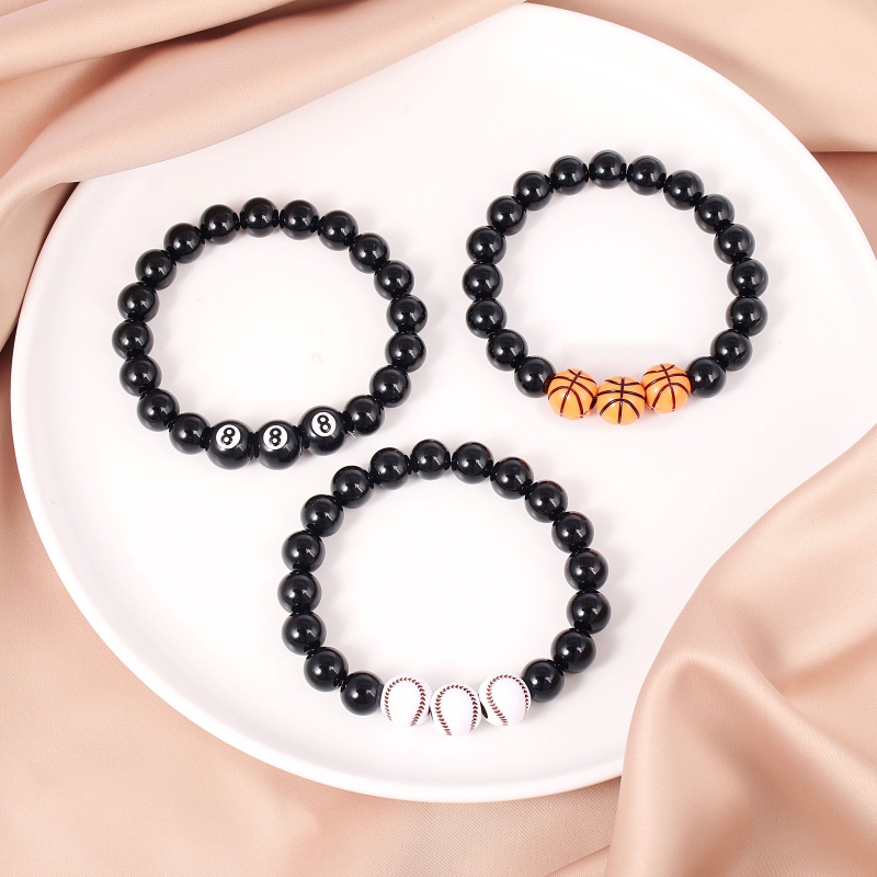 Vòng Tay Chuỗi Hạt Đá Obsidian Số 8 Thời Trang