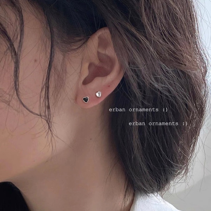 1 chiếc khuyên thép y tế tim đá màu
