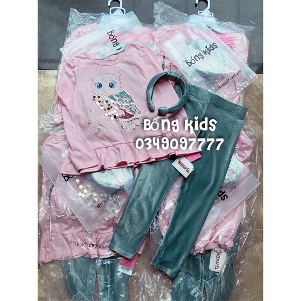 Set 3 Món Bé Gái Meow Kèm Headband