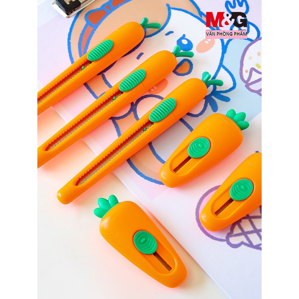 Dao rọc giấy hình củ Cà Rốt M&G ASSN2243/ ASSN2242 mini lưỡi ngắn và lưỡi dài 9mm