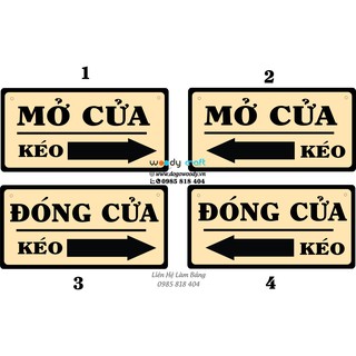 Bảng Kéo Cửa - Mở Cửa - Kéo Trái - Kéo Phải - Bảng Gỗ